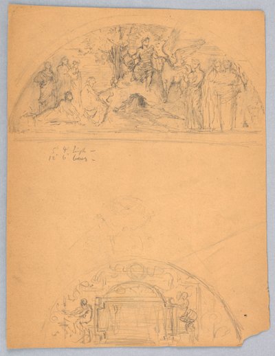 Szkice dwóch lunet autorstwa Francis Augustus Lathrop