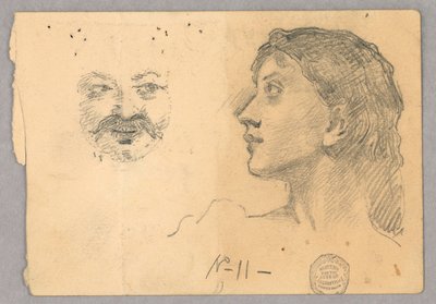 Głowa i twarz kobiety autorstwa Francis Augustus Lathrop