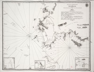 Mapa cypla Boodroom z wyspami Karabaghla i północnym cyplem wyspy Kos ... autorstwa Francisa Beauforta F.R.S. ... 1811 autorstwa Francis Beaufort