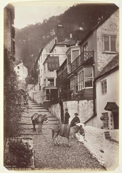 Clovelly, New Inn and Street, 186094. autorstwa Francis Bedford