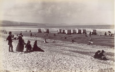 Plaża Pensarn, lata 70. XIX wieku. autorstwa Francis Bedford