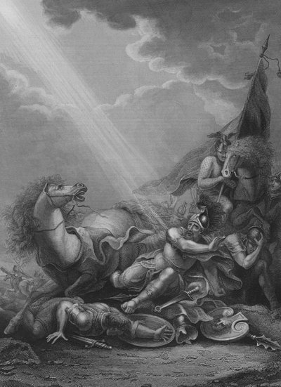 Nawrócenie św. Pawła (rycina) autorstwa Francis Bourgeois
