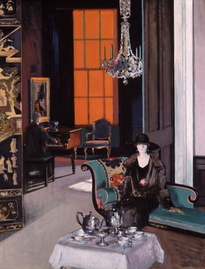 Wnętrze: Pomarańczowa żaluzja, ok. 1928 (olej na płótnie) autorstwa Francis Campbell Boileau Cadell