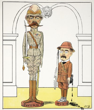 K, k, ilustracja z alfabetu Struwwelpeter, werset Harolda Begbiego (1871-1929) autorstwa Francis Carruthers Gould