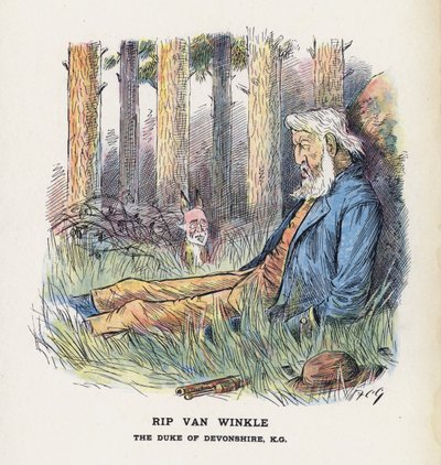 Rip Van Winkle, książę Devonshire (kolor lito) autorstwa Francis Carruthers Gould