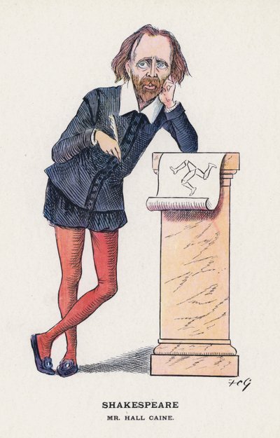 Szekspir, Mr Hall Caine (kolor lito) autorstwa Francis Carruthers Gould