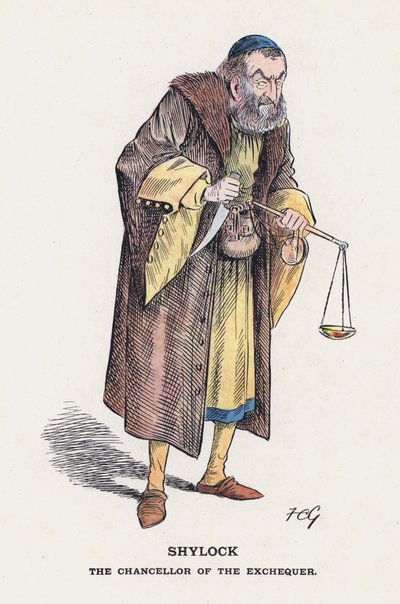 Shylock, kanclerz skarbu (kolor lito) autorstwa Francis Carruthers Gould