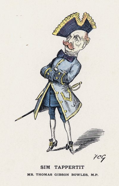 Sim Tappertit, Pan Thomas Gibson Bowles (kolor lito) autorstwa Francis Carruthers Gould