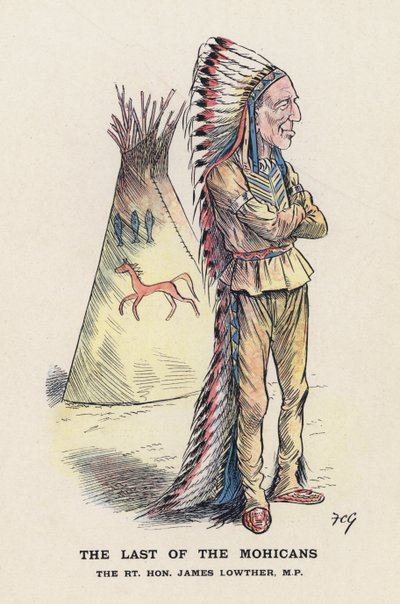 Ostatni Mohikanin, The Rt Hon James Lowther (kolor lito) autorstwa Francis Carruthers Gould