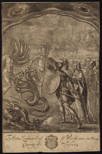 Eneasz, Sybil, Centaury, Gerion, Briareus, Hydra, Chimera autorstwa Francis Cleyn