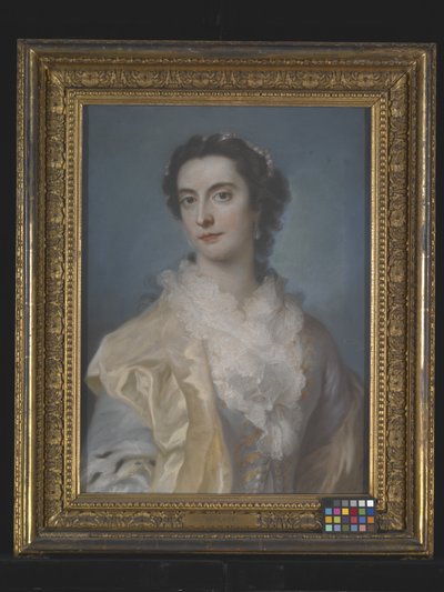 Portret damy, data nieznana (pastel na papierze, oprawiony) autorstwa Francis Cotes