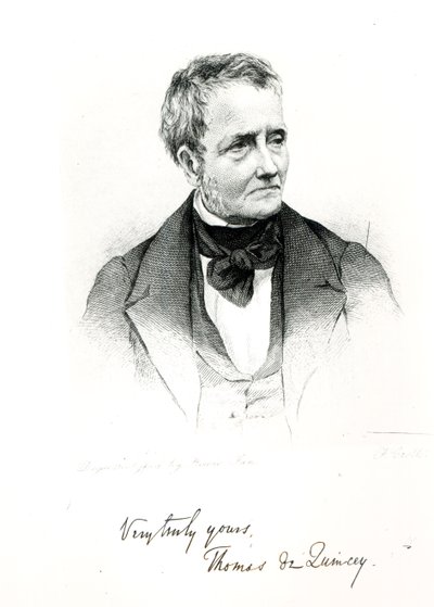 Thomas de Quincey (1785-1859), z dagerotypowej fotografii Howie autorstwa Francis Croll