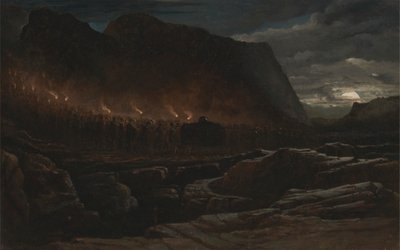 Pogrzeb wodza gór autorstwa Francis Danby