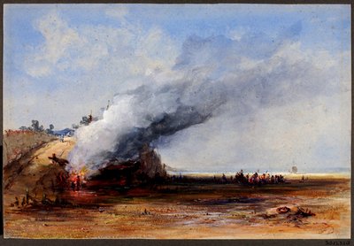 Spalenie starej łodzi autorstwa Francis Danby