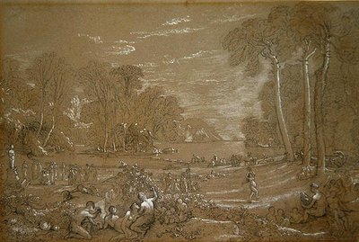 Studium Złotego Wieku (ołówek i kreda na papierze) autorstwa Francis Danby