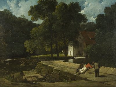 Młyn tabaki, Stapleton, ok. 1822 (olej na pokładzie) autorstwa Francis Danby