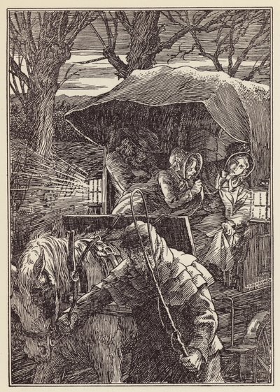 Ilustracja do Świerszcza na ognisku autorstwa Charlesa Dickensa (kolorowa litografia) autorstwa Francis Donkin Bedford