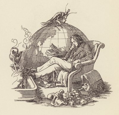 Ilustracja do Świerszcza na ognisku autorstwa Charlesa Dickensa (kolorowa litografia) autorstwa Francis Donkin Bedford