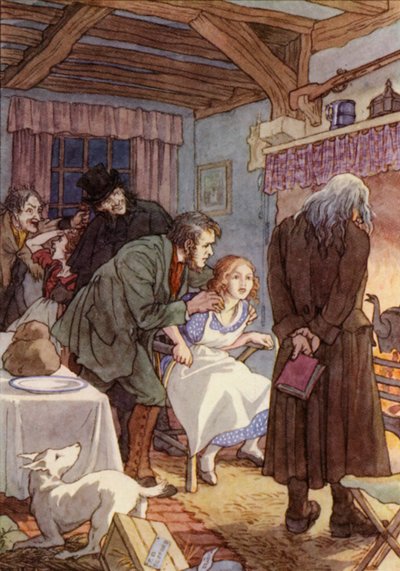 Ilustracja do Świerszcza na ognisku autorstwa Charlesa Dickensa (kolorowa litografia) autorstwa Francis Donkin Bedford