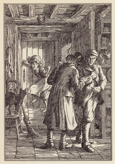 Ilustracja do Świerszcza na ognisku autorstwa Charlesa Dickensa (kolorowa litografia) autorstwa Francis Donkin Bedford