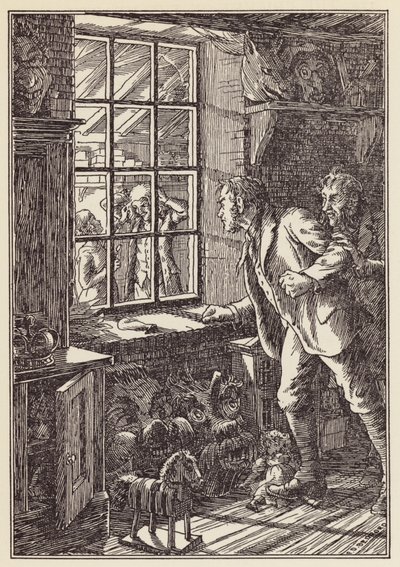 Ilustracja do Świerszcza na ognisku autorstwa Charlesa Dickensa (kolorowa litografia) autorstwa Francis Donkin Bedford