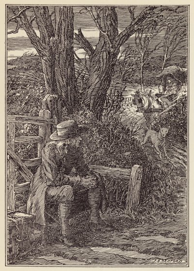 Ilustracja do Świerszcza na ognisku autorstwa Charlesa Dickensa (kolorowa litografia) autorstwa Francis Donkin Bedford