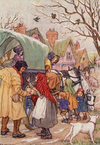 Ilustracja do Świerszcza na ognisku autorstwa Charlesa Dickensa (kolorowa litografia) autorstwa Francis Donkin Bedford