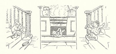 Ilustracja do książki Charlesa Dickensa Magiczna ość ryb (litografia) autorstwa Francis Donkin Bedford
