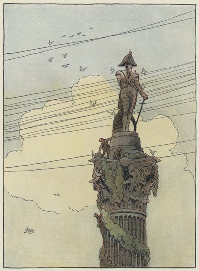 Londyn: Decorating Nelson (kolorowa litografia) autorstwa Francis Donkin Bedford