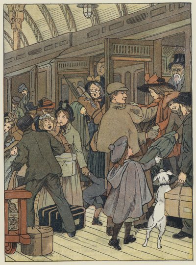 Londyn: London Terminus (kolorowa litografia) autorstwa Francis Donkin Bedford