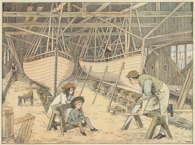 Stoczniowiec (litografia kolorowa) autorstwa Francis Donkin Bedford
