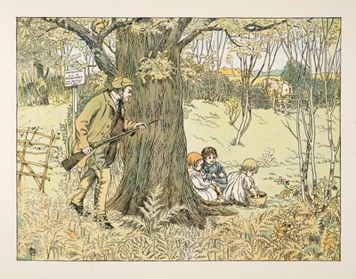 The Gamekeeper, z Four and Twenty Toilers, wyd. 1900 (kolorowa litografia) autorstwa Francis Donkin Bedford