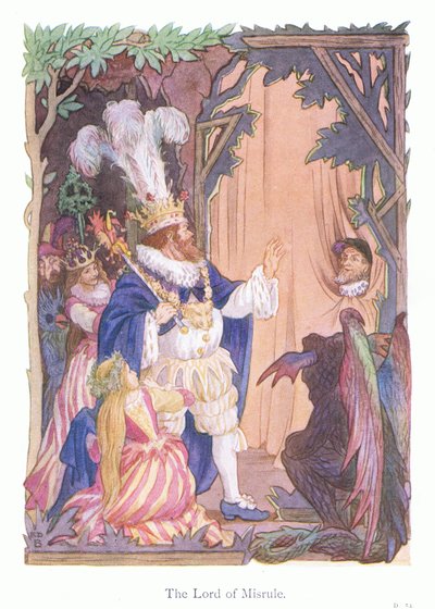 Lord of Misrule (kolorowa litografia) autorstwa Francis Donkin Bedford