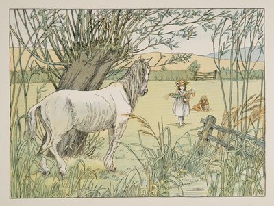 The Old Bus Horse, z Four and Twenty Toilers, wyd. 1900 (kolorowa litografia) autorstwa Francis Donkin Bedford