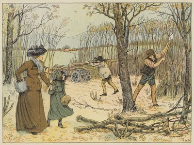 Woodman (kolorowa litografia) autorstwa Francis Donkin Bedford