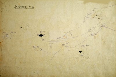 Mapa (pióro i tusz na papierze) autorstwa Francis Doveton Bridges
