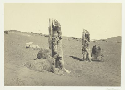 Kolosy i Sfinks w Wady Saboua, Nubia, 1857. autorstwa Francis Frith