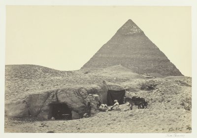 Groby skalne i piramida Belzoniego, Gizeh, 1857. autorstwa Francis Frith