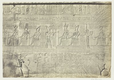 Rzeźby z muru zewnętrznego, Dendera autorstwa Francis Frith