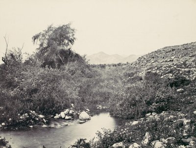 Fontanna Jerico i prawdopodobne miejsce miasta, ca. 1857. autorstwa Francis Frith