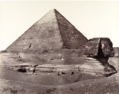 Wielka Piramida i Wielki Sfinks, 1858. autorstwa Francis Frith