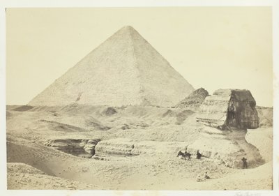 Sfinks i Wielka Piramida, Giza, 1857. autorstwa Francis Frith