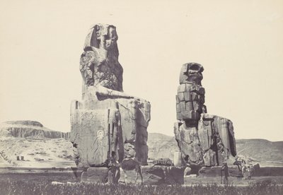 Posągi Memnona. Równina Teb, 1857. autorstwa Francis Frith