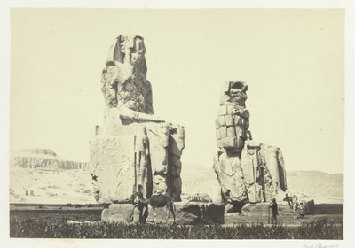 Posągi Memnona, Równina Teb, 1857. autorstwa Francis Frith