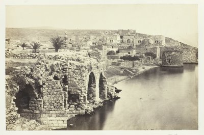 Miasto i Jezioro Tyberiadzkie, od południa, 1857. autorstwa Francis Frith