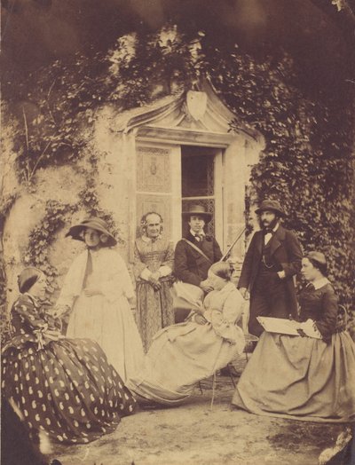 Grupa rodzinna Claudet, Chateau de la Roche, Amboise, 1856. autorstwa Francis George Claudet