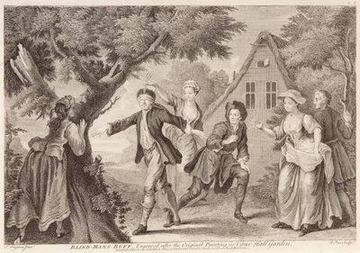 Blind-Mans Buff, grawerowane przez Remi Parr (fl.1723-50) autorstwa Francis Hayman