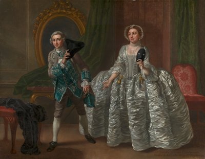 David Garrick i pani Pritchard w filmie „Podejrzany mąż” Benjamina Hoadleya autorstwa Francis Hayman