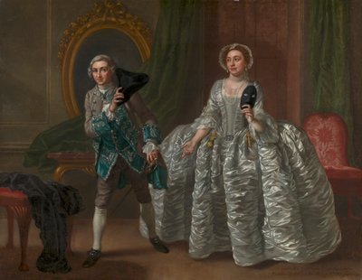 David Garrick i pani Pritchard w filmie „Podejrzany mąż” Benjamina Hoadleya autorstwa Francis Hayman