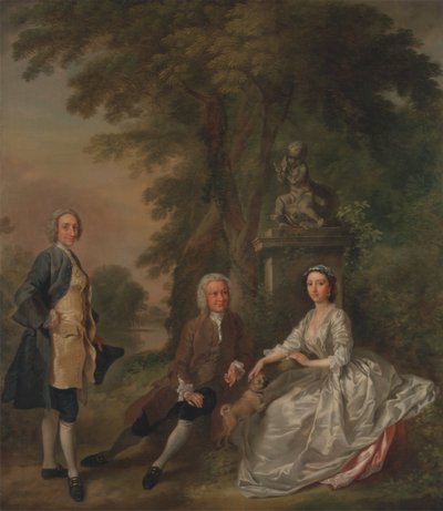 Jonathan Tyers z córką Elizabeth i jej mężem Johnem Woodem autorstwa Francis Hayman